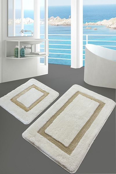 Chilai Home Quadrato Σετ 2 - Ακρυλικό Χαλάκι Μπάνιου με Αντιολισθητική Βάση και Πλένεται