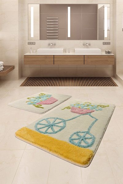 Chilai Home Κίτρινο Alaçatı Σετ 2 - Ακρυλικό Χαλάκι Μπάνιου