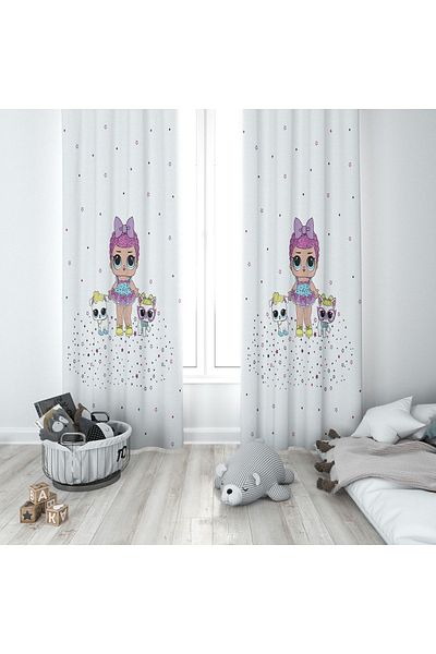 Lolla Evmila Children's Room Patterned Background Curtain