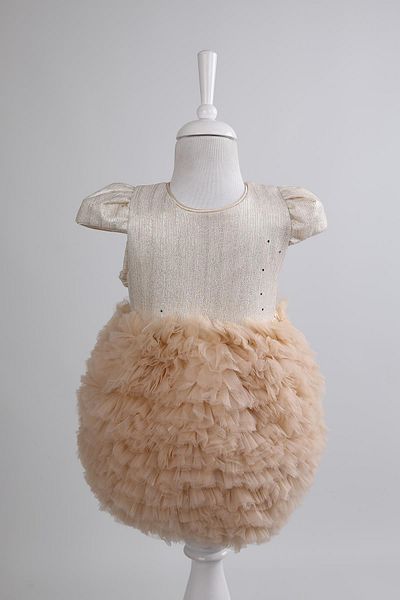 Babyhola Tutu Glittering Holiday Baby Dress Gold