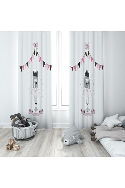 Lolla Evmila Children's Room Patterned Background Curtain