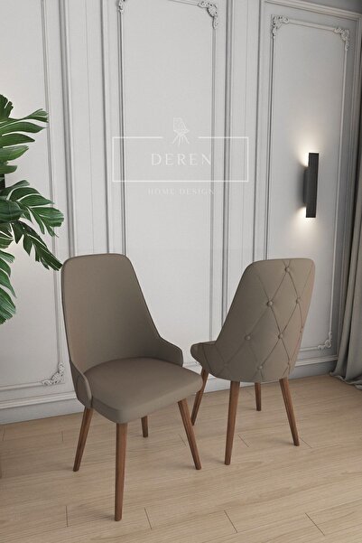DEREN HOME Vanessa Serisi 4 Adet Kahverengi Mutfak Ve Salon Sandalyesi