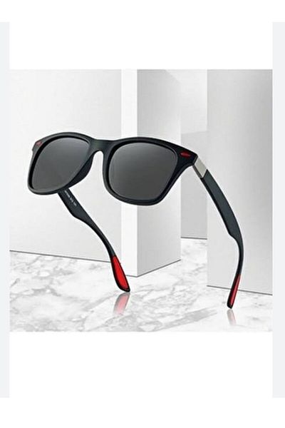 Byc polo Unisex Black and Red Handle Polarized Sunglasses - Glass Protected
