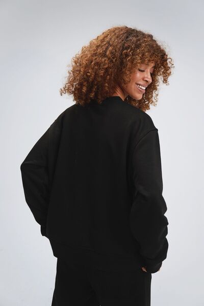 gothamvibes Kadın Timeless Oversize Siyah Sweatshirt