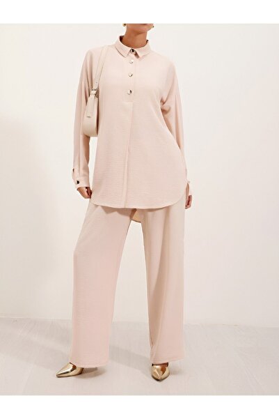 HİJABAYA Σετ Polo Collar Snap Fastener Ayrobin