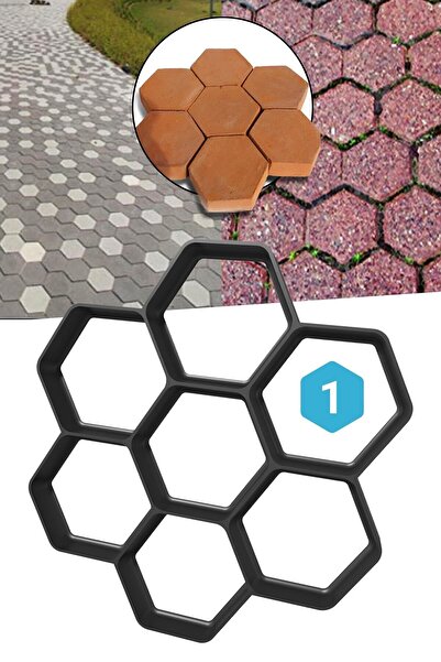 Taşmatik Zemin Kaplama Kalıbı Beton Tuğla Kalıbı Bahçe Parke Taş Kalıbı 46x46 Cm Altıgen Petek 1 Adet