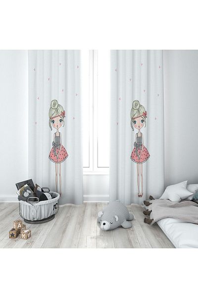 Lolla Princess Girl White Background Curtain 118