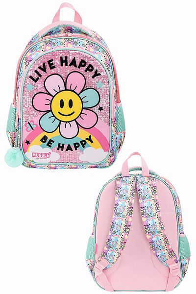 MUGGLE Daisy Collection - Geantă pentru școală primară cu două compartimente, set de nutriție și creion 9004