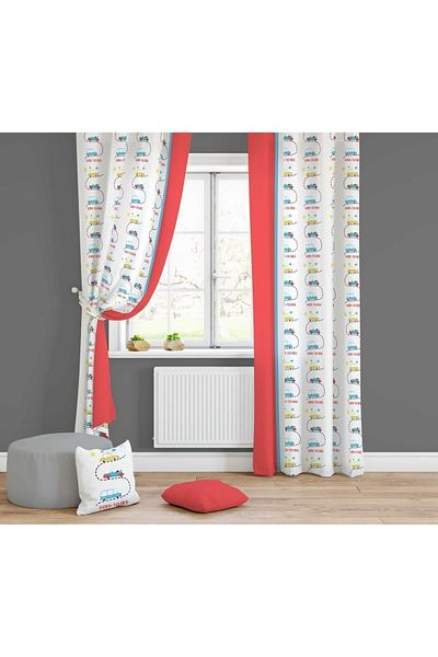 Lolla Car Figured Background Curtain 1609