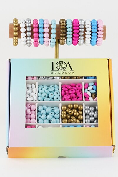 LANDOFACCESSORY 800 ADET Mix Ahşap Renkli Boncuk Seti - 10 mm Yuvarlak Tahta ...