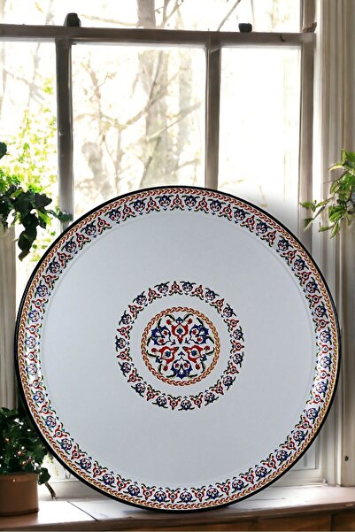 İnci Emaye 70 No Emaye Sini Sofra, Yemek Sunum Tepsi, Yer Sofrası Çinko ~68 Cm