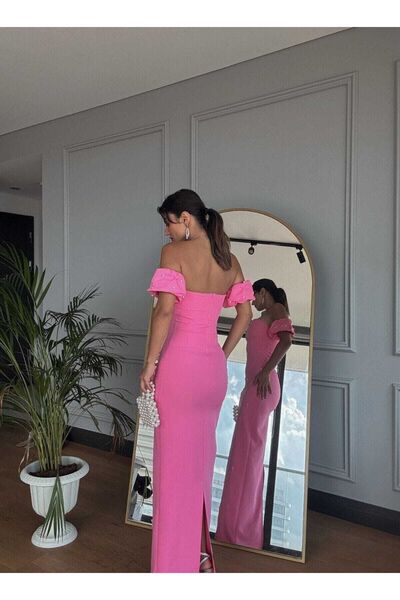 MODA DURAĞI Φόρεμα με λεπτομέρεια από πέτρα Pearl Atlas 2051