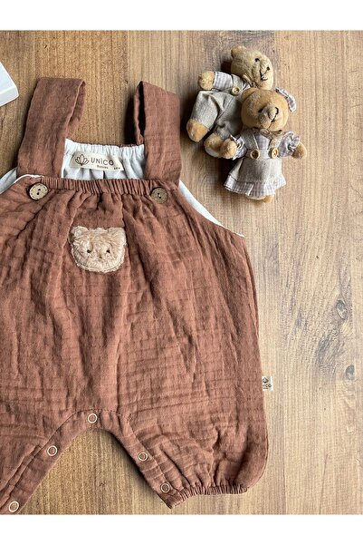 Mini Chics Unisex Teddy Bear Baby Salopette
