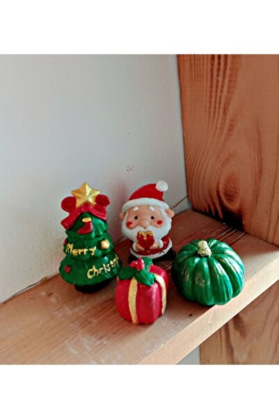 Minik Mucizeler 4'lü yılbaşı mini biblo seti (yılbaşı ağacı temalı)