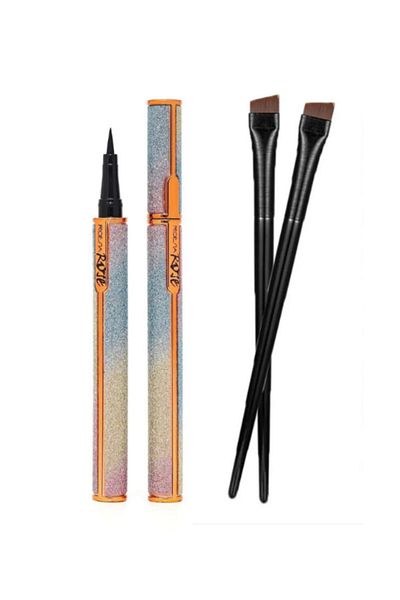 AcarlarTicaret Professional Crystal Model Liquid Eyeliner and Angled Eyeliner Brush