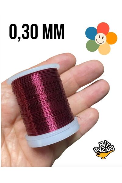 izmir Bitpazarı الفيلوجرافيا - سلك زهرة النحاس 0.30 مم - سلك المجوهرات - سلك الهوايات - 1 بكرة