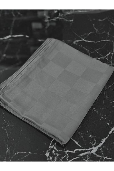 hijabchi Imported Checkerboard Pattern Silky Jacquard Shawl Premium Quality - Dark Grey