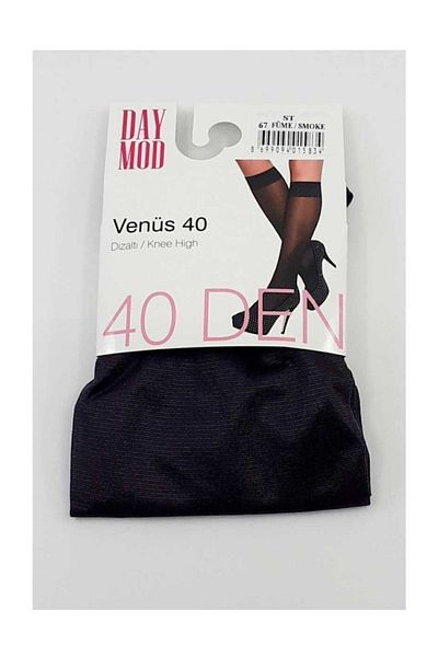 DAYMOD ÇORAP Високи чорапи до коляното Venus 40 Smoke Shiny, 12 броя