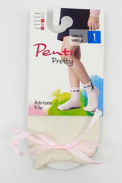 Penti Pretty Adriana Children's Vanilla Net Accessory Sock Socks
