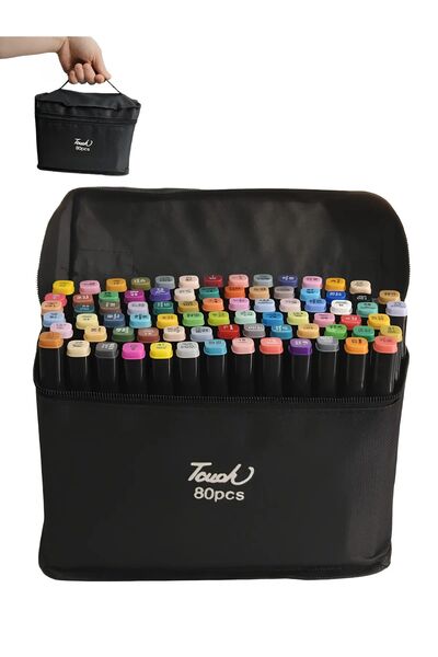 Art Tone Çift Uçlu 80 Adet Kalem Seti Çantalı Premium Boyama Kalemi