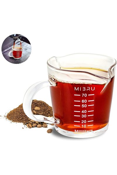 MIBRU Coffee glass mesuring cup 70ml scale