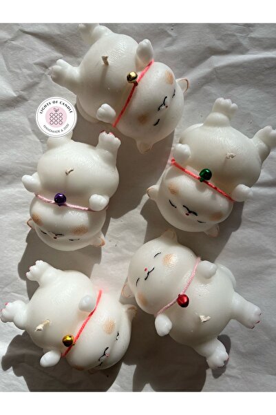 lıghts of candle handmade & 2020 Uyuyan Kedi 14 Şubat Sevgililer Günü Vanilya...