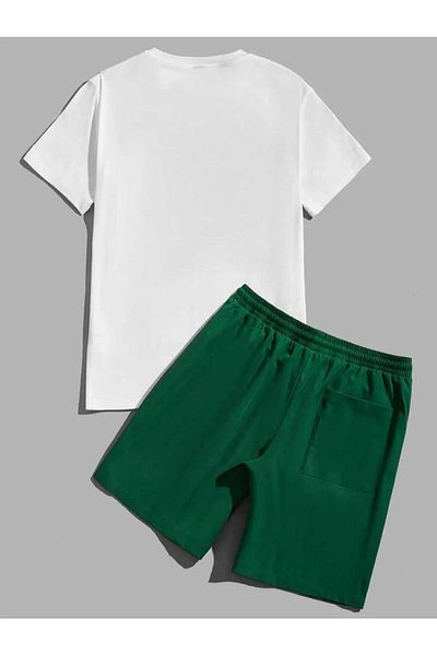 Rex Darius Unisex Green Attractive Printed Shorts and T-shirt Set