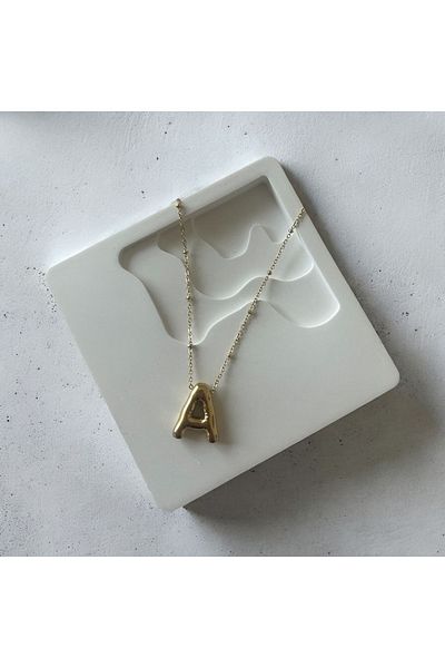 SUHEDA DESİGN The Balloon Letter a Necklace Is Steel No Darkening