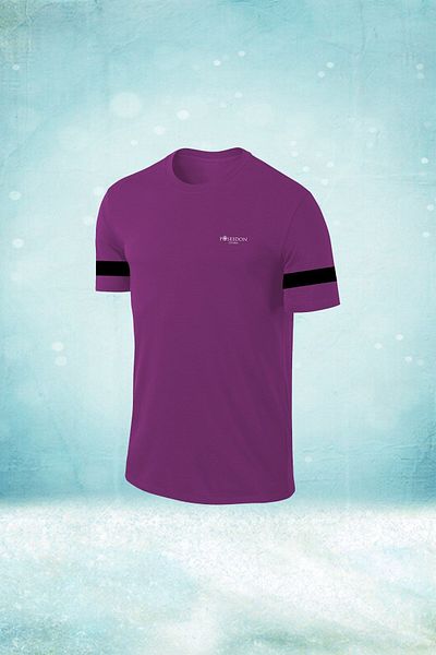 POSEIDON STORM Мъжка спортна тениска с къс ръкав и кръгло деколте Dri-fit, лилава, за туризъм, размер S-3xl