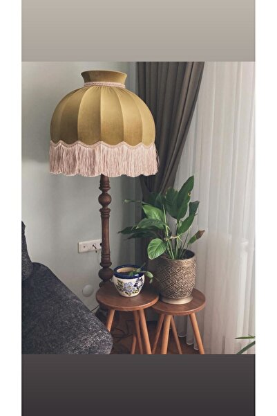 Genel Markalar Ayışığı Abajur Ayak Ahşap Şapka Yağ Yeşili