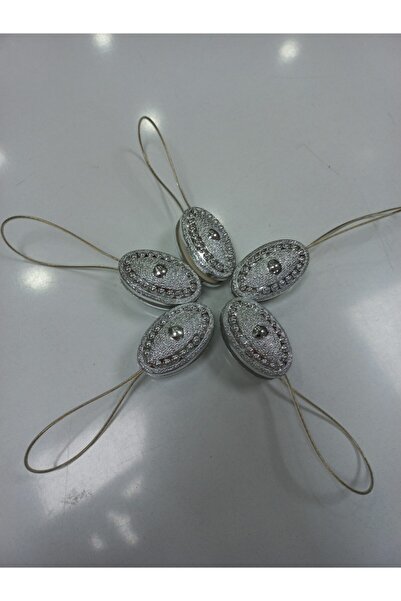 Çınar Aksesuar 5-Piece Silver Latch - Magnetized Curtain Tulle