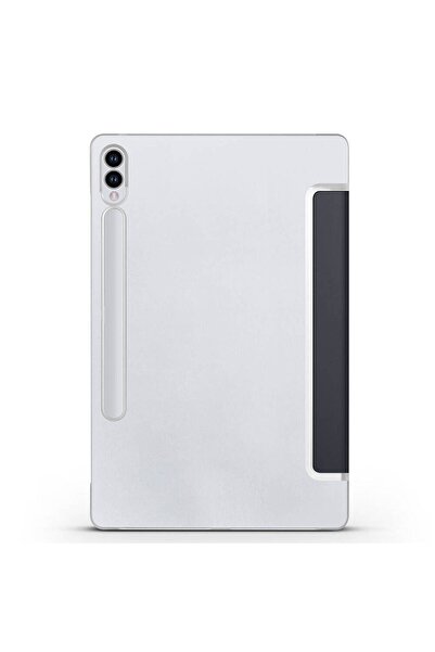 m.tk moveteck Galaxy Tab S9 Fe Plus 12.4" Uyumlu Kılıf Akıllı Smart Uyku Modlu Standlı Arkası Şeffaf Kapaklı X610