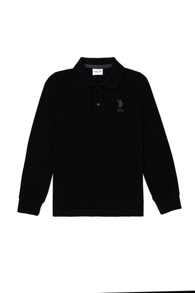 U.S. Polo Assn. Hanorac cu gât polo pentru băieți - mânecă lungă, DMLS TP01KIDSSK023