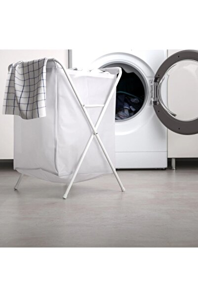 IKEA Ayaklı Çamaşır Sepeti Yükseklik: 60 cm Genişlik: 43 cm İkea Katlanabilir Kirli Sepeti Hacim: 50 Lt