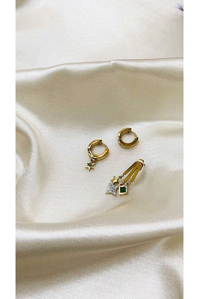 Eylülün Takısı Gold Color Steel Earrings