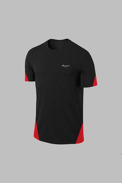 POSEIDON STORM Ανδρικό μαύρο μπλουζάκι Dri-Fit Plus Size Sportsman - για άνετο περπάτημα και τζόκινγκ (4XL- 10XL)
