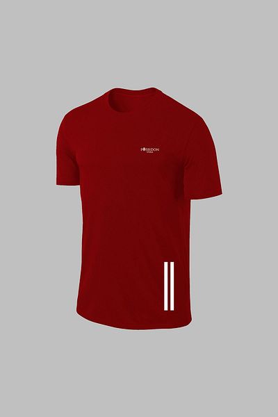 POSEIDON STORM Мъжка бордо тениска Dri-Fit - удобна, с обло деколте, къс ръкав, голям размер (4XL-10)