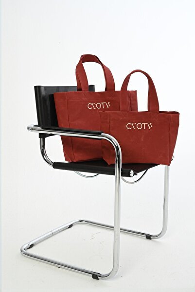 Cloth 1001 Mumlu Kanvas Maxi Çanta (MAROON RED)