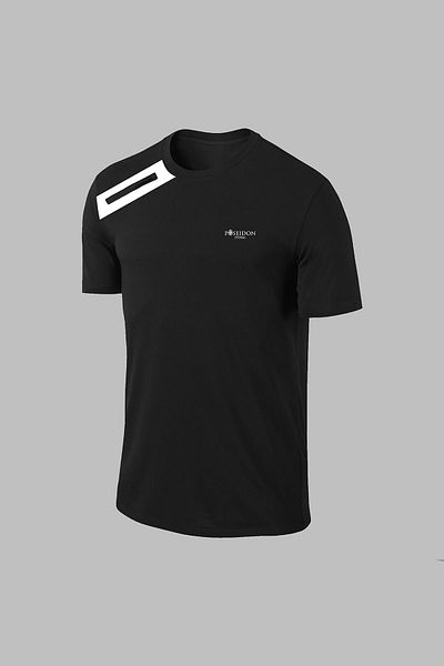 POSEIDON STORM Мъжка черна тениска Dri-Fit от плат - големи размери, удобна за ходене и бягане (4XL-10XL)