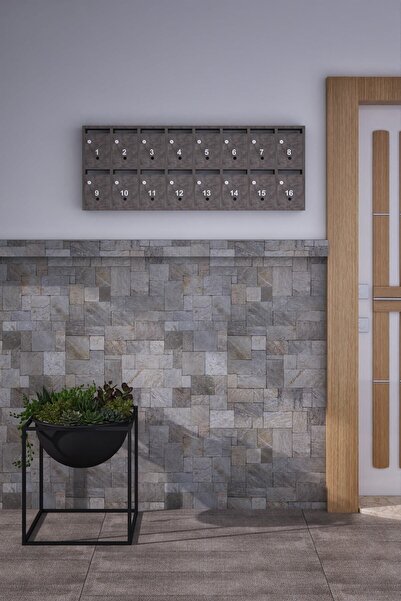 rafineritasarım Posta Kutusu Kilitli Sistem Gri 16'lı