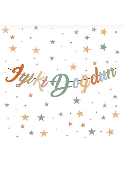 Öztürkpartievi لافتة عيد ميلاد سعيد بألوان مختلطة