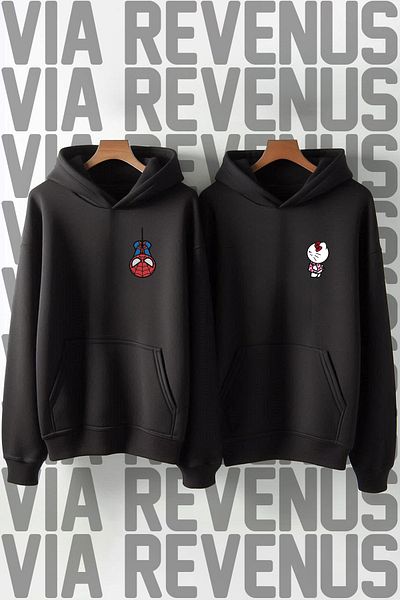 Vordevia Mario and Princess Printed Oversize Lover Combination Sweatshirt