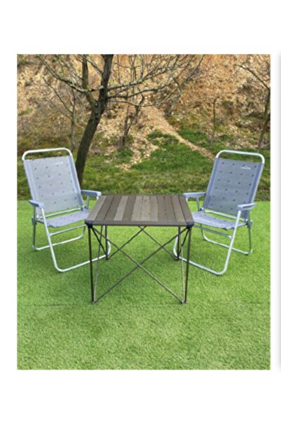NURGAZ Campout Büyük Masa +2 Plaj Sandalye Set