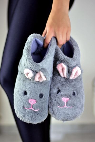 STOCON Rabbit Embroidered Fluffy Home Boots - Αντιολισθητικές παντόφλες δώρου