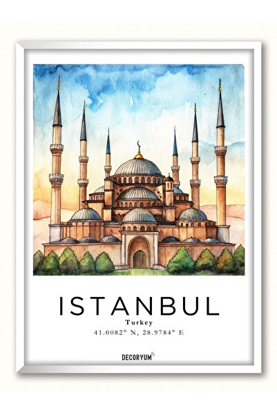 İstanbul Poster Duvar Tablosu (Çerçeveli / Çerçevesiz)