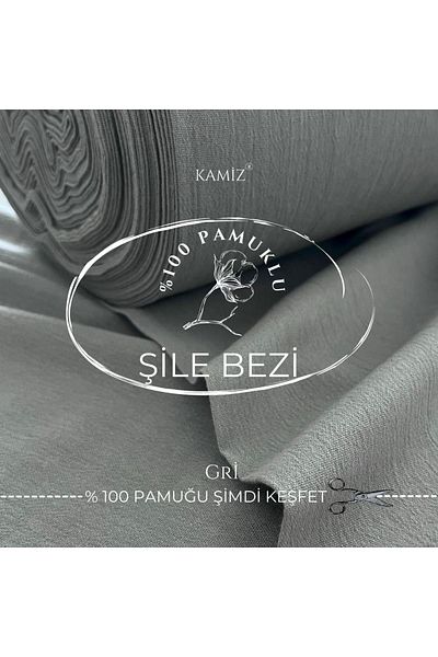 KAMİZ قماش رمادي - نسيج قطني 100%