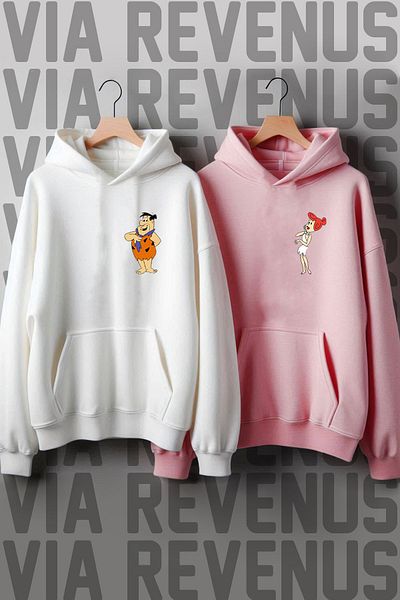 Vordevia Fred Wilma Oversize Lover Συνδυασμένο Φούτερ - Flintstone Printed
