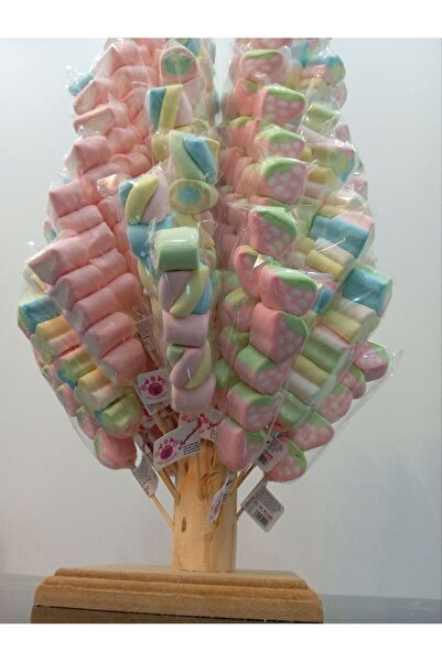 SUBAY ŞEKERLEME Marshmallow Lolipop Şekerleme 100 Adet (KARIŞIK-STAND DAHİL)parti -doğum Günü-çocuk-hediye-sevgili