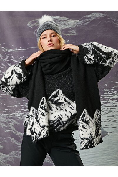 Koton Pulover tricotat cu guler ridicat cu model Ermer