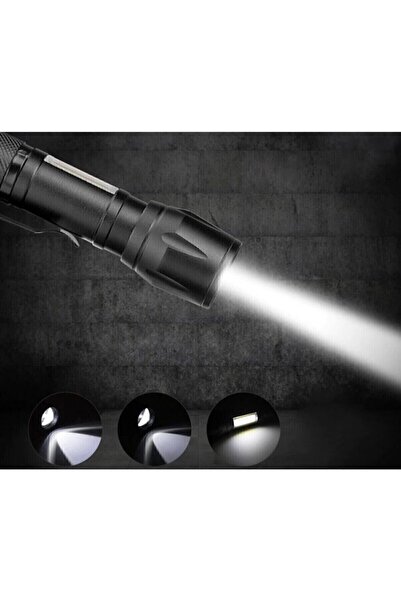 Cata Flaşörlü Şarjlı Polis El Feneri 3 Fonksiyonlu 8024 Ct-8024
